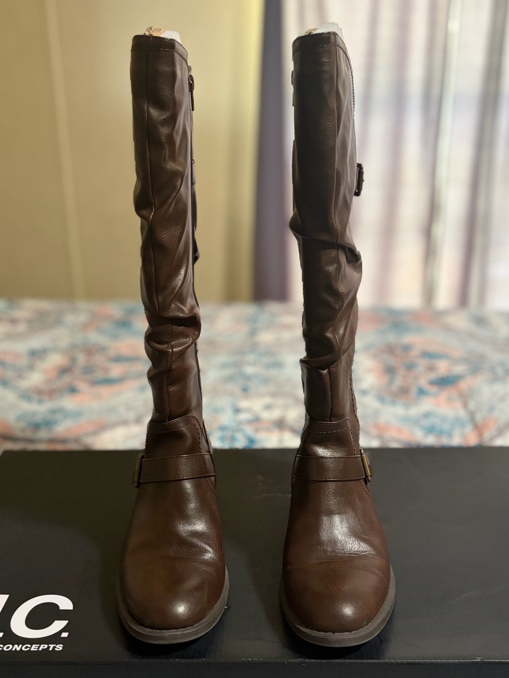 INC International Concepts Tall Brown Knee-High Riding Boots